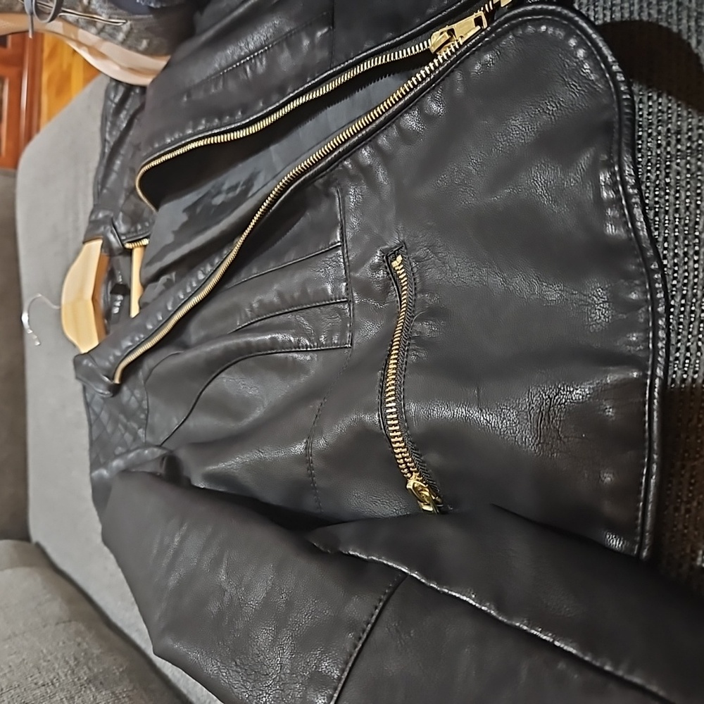 Black Leather jacket  size Small